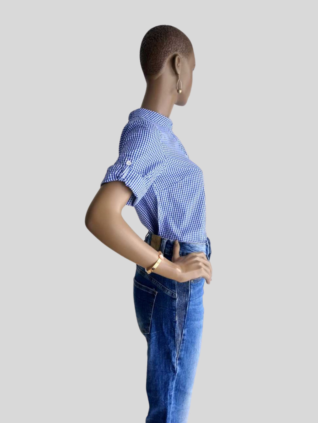 JEAN straight à strass BLEU CLAIR