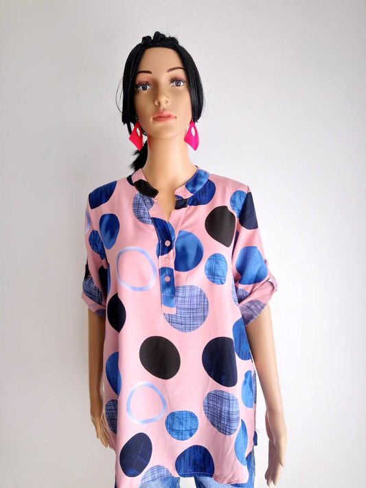 Chemisier ROSE POUDRÉE à pois