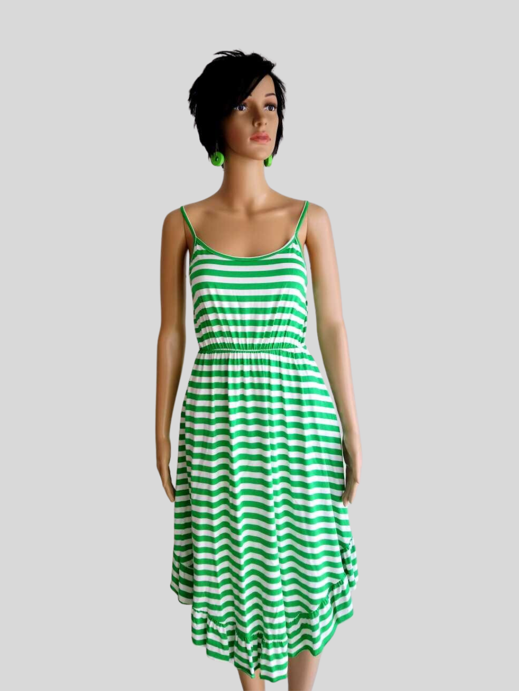 Robe à rayures VERTE