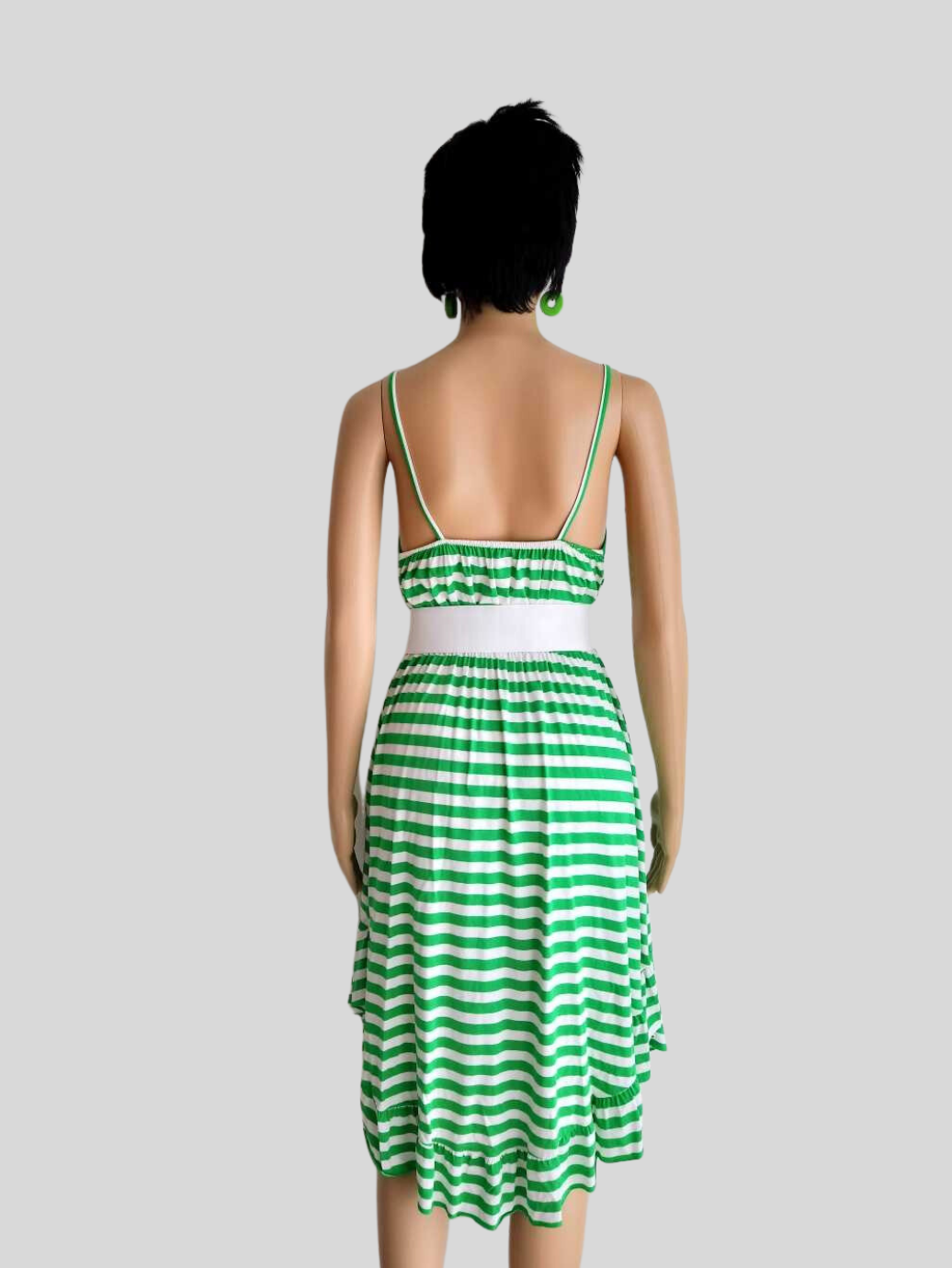 Robe à rayures VERTE