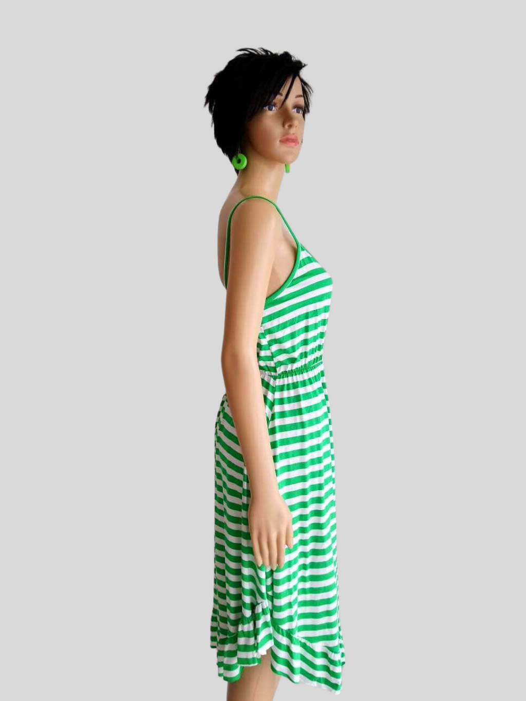 Robe à rayures VERTE