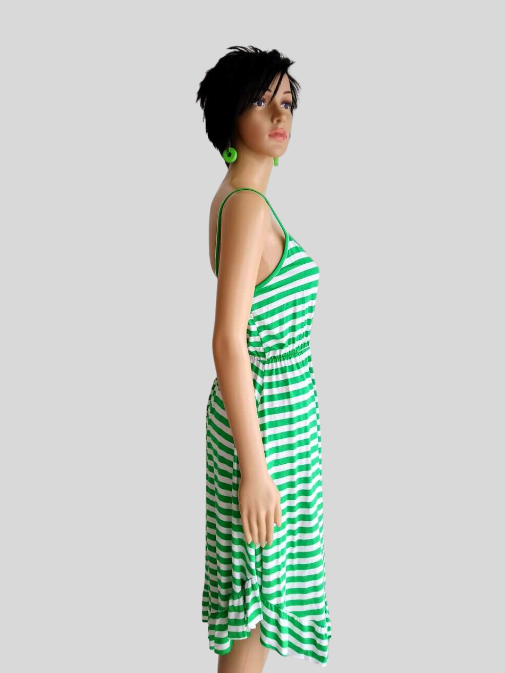 Robe à rayures VERTE