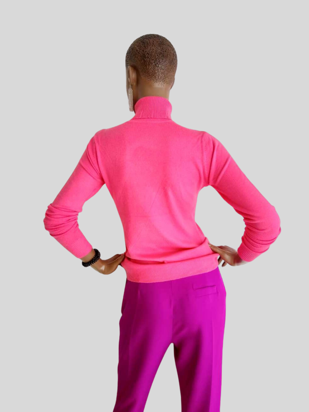 Pantalon ROSE FUCHSIA stylé avec ceinture à nouer