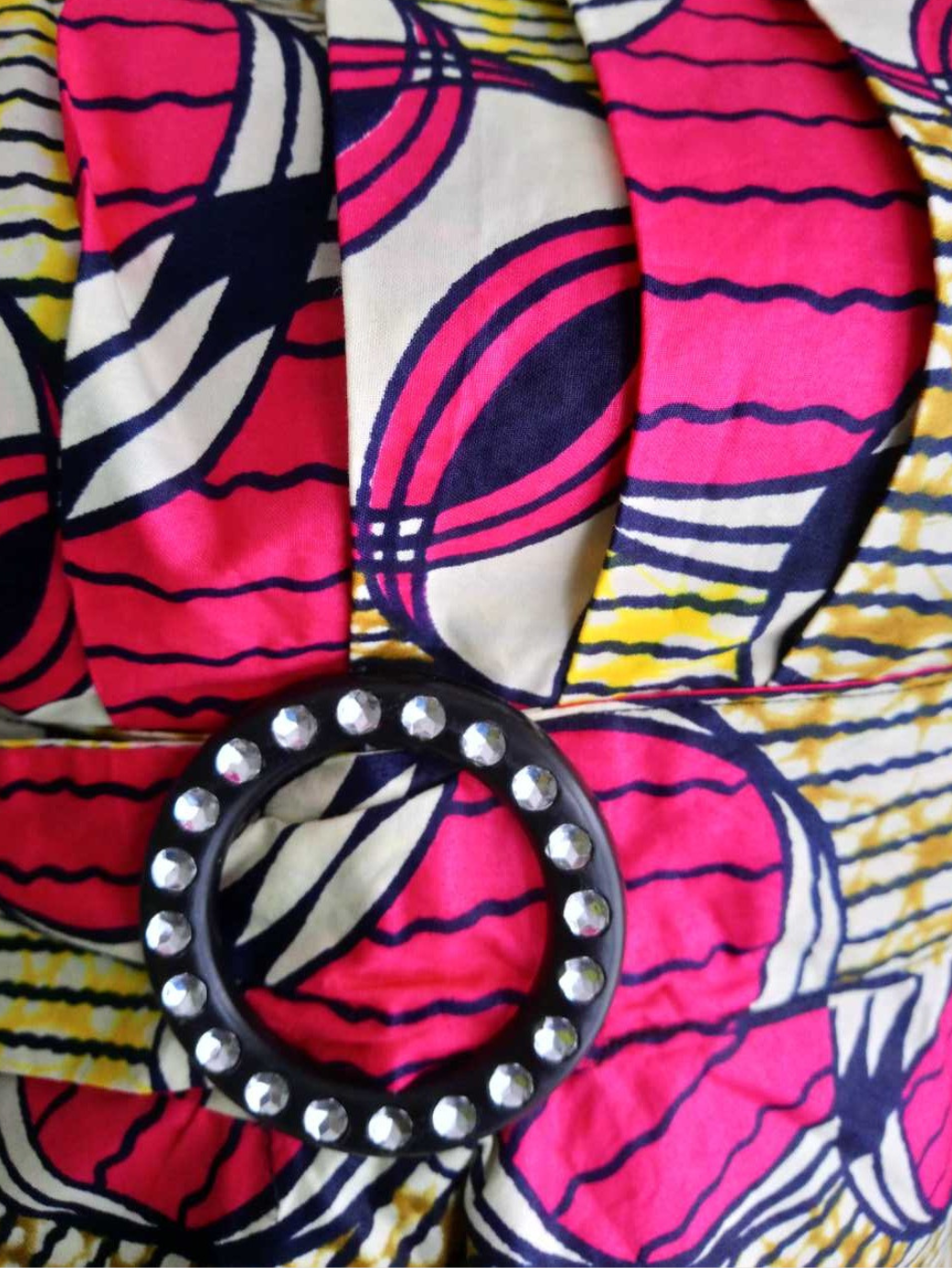 Ensemble ROSE FUCHSIA en pagne WAX fait main 