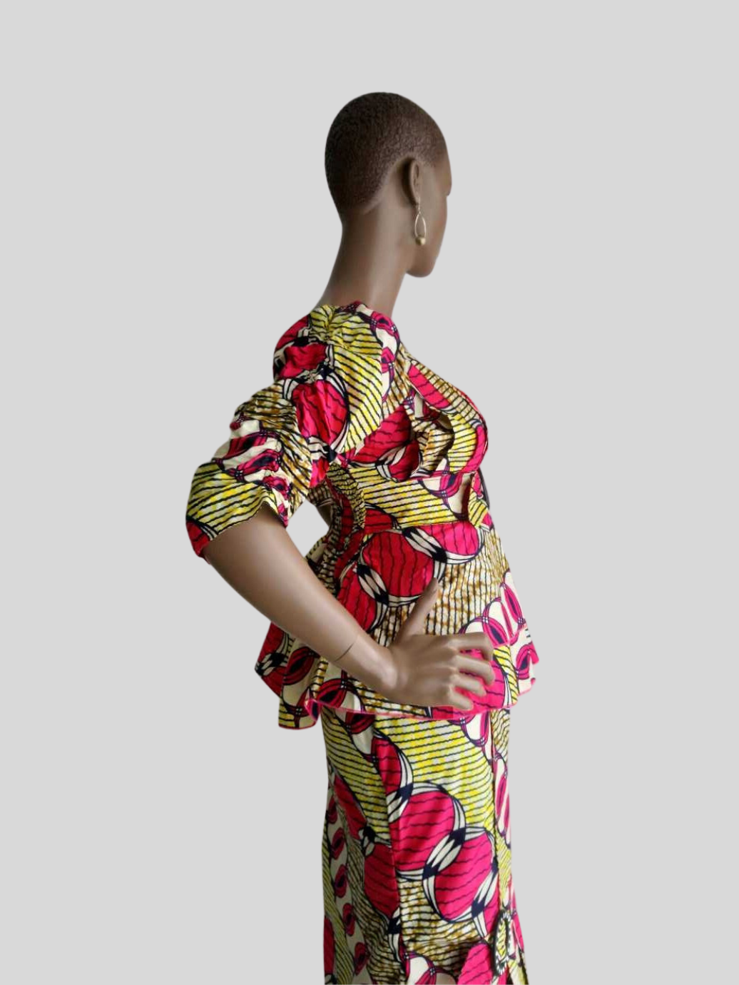 Ensemble ROSE FUCHSIA en pagne WAX fait main 