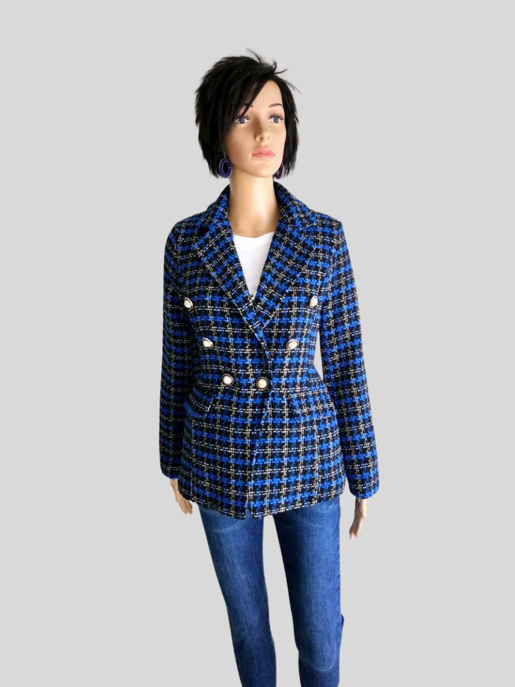 Blazer BLEU en Tweed