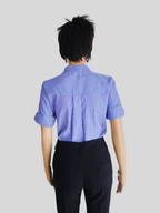 Chemise BLEUE à rayures col mao