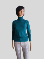 Pull col roulé BLEU SARCELLE