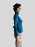 Pull col roulé BLEU SARCELLE