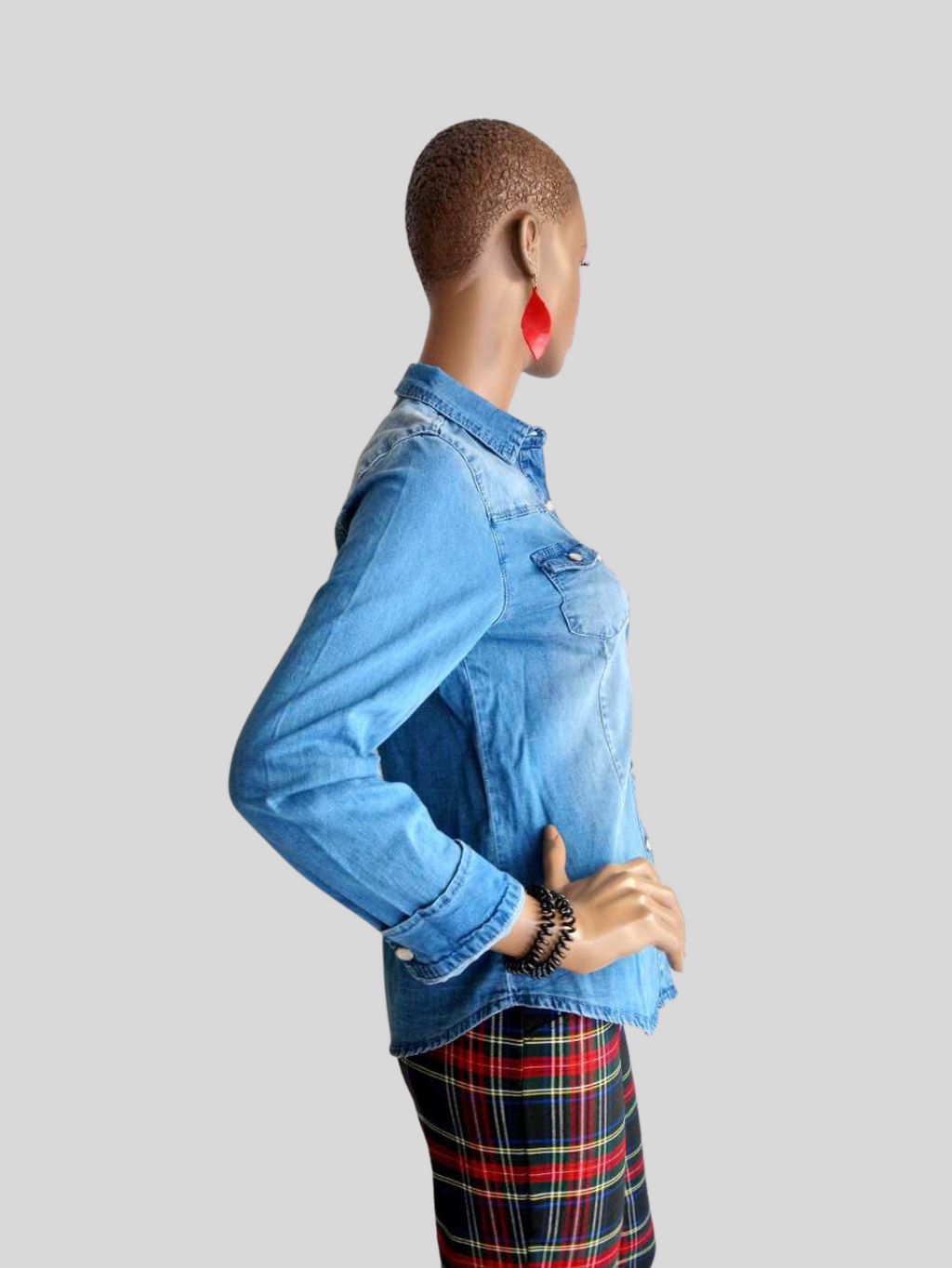 Chemise jean femme BLEU CLAIR