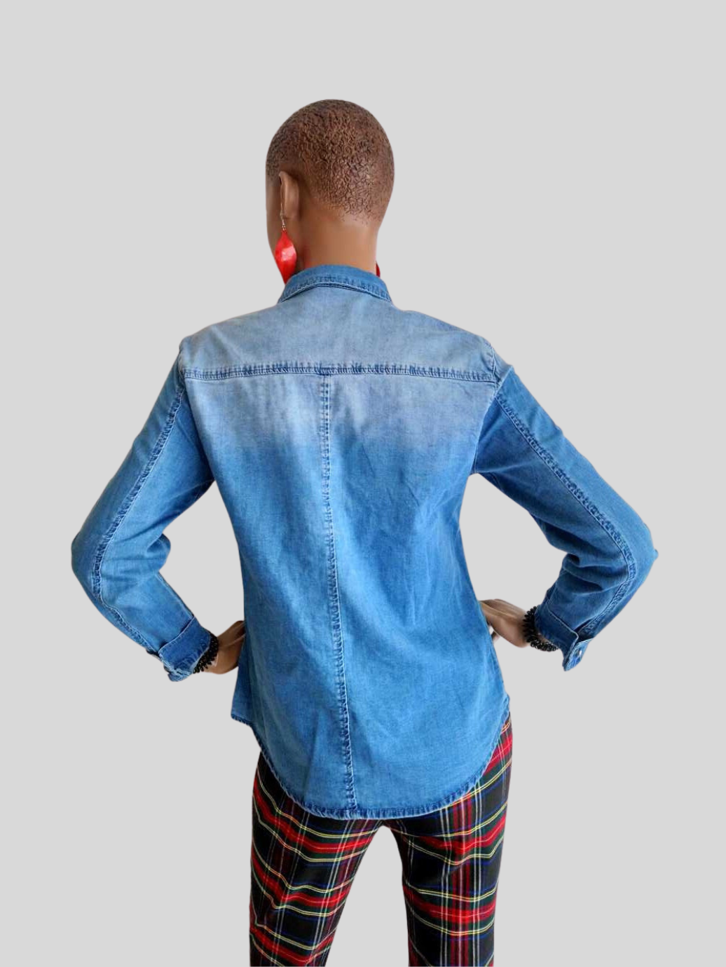 Chemise jean femme BLEU CLAIR