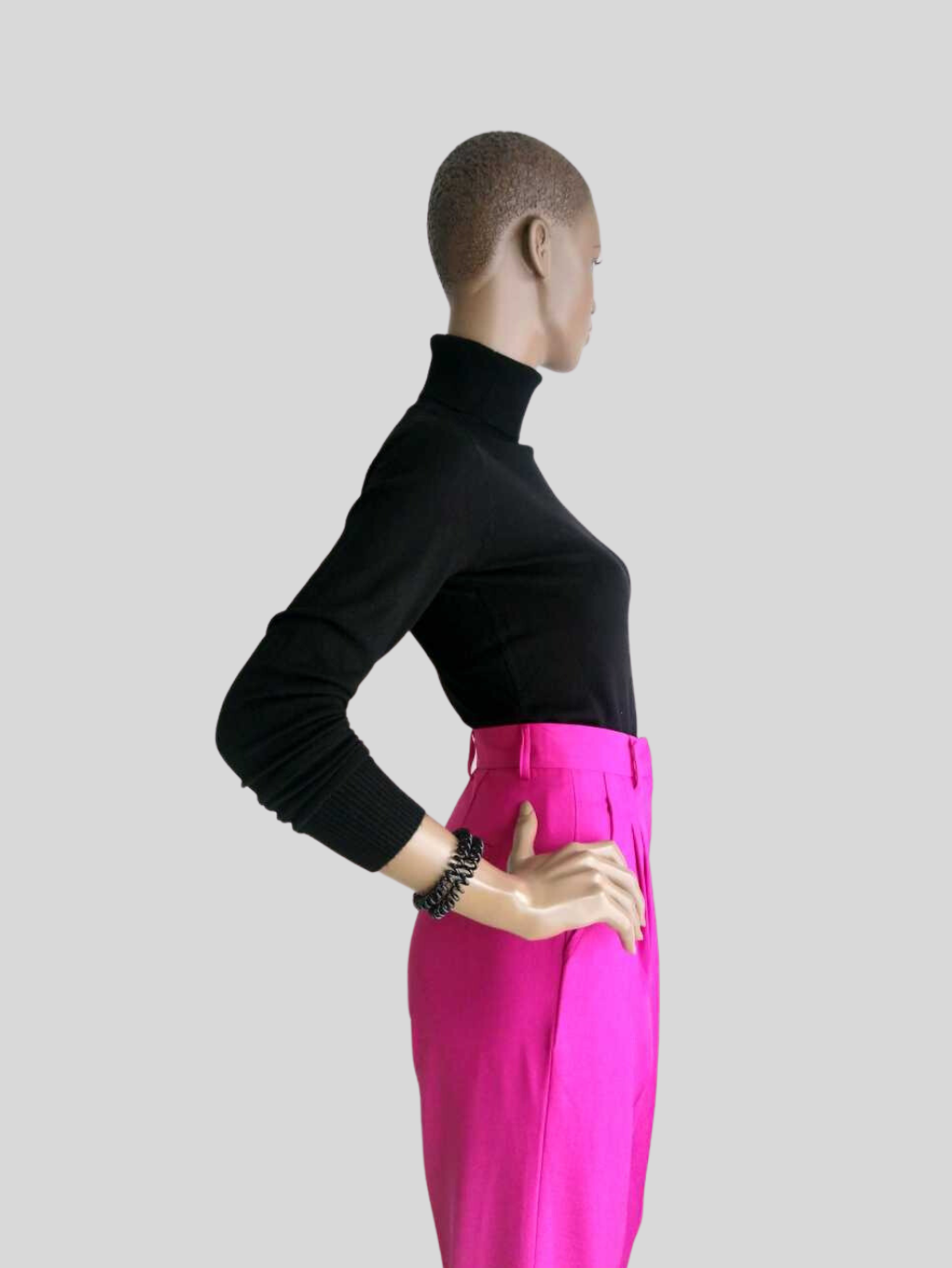 Pull col roulé noir femme