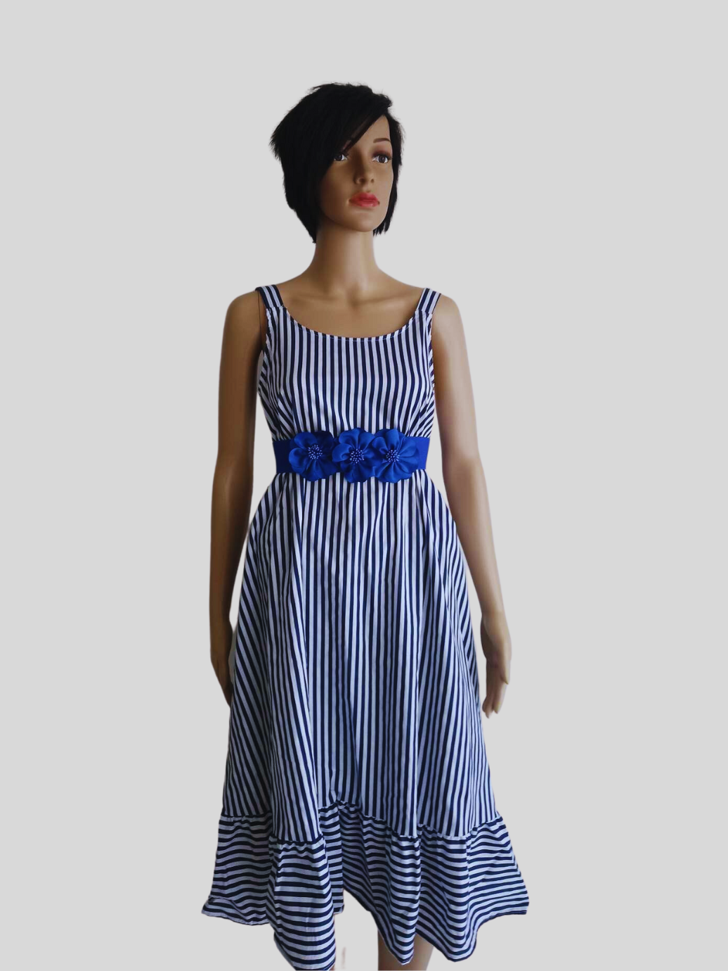 Ceinture large BLEU ÉLECTRIQUE à fleurs