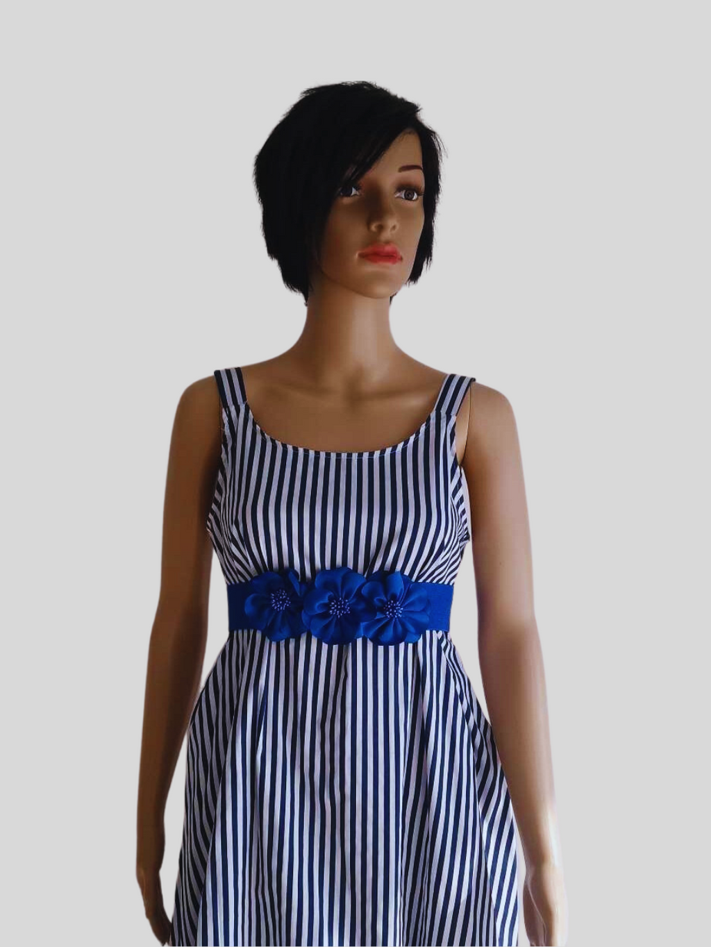 Ceinture large BLEU ÉLECTRIQUE à fleurs