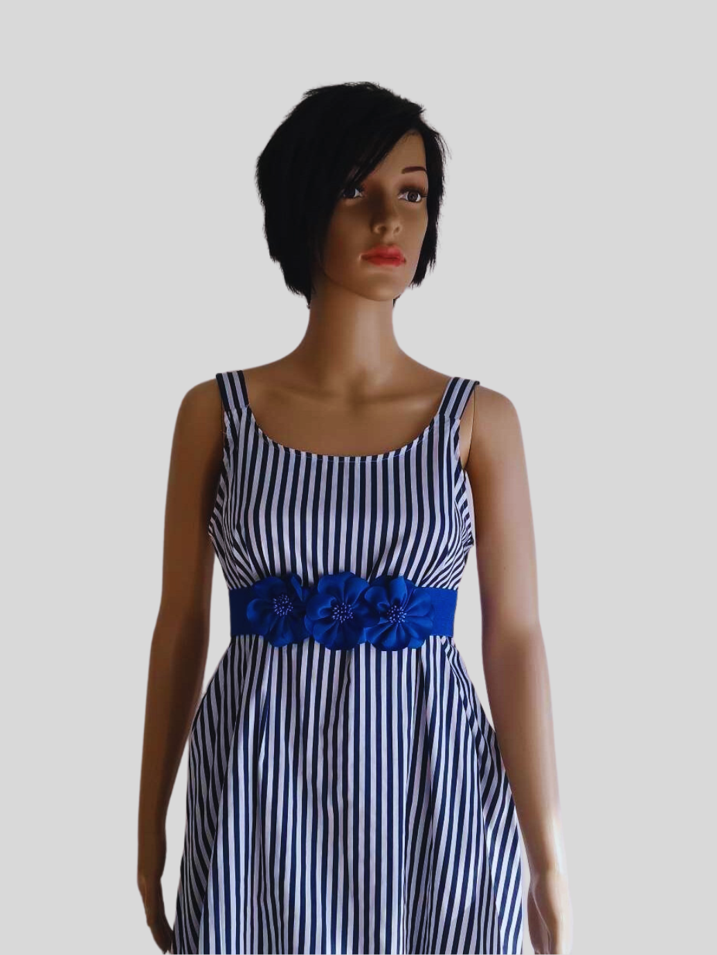 Ceinture large BLEU ÉLECTRIQUE à fleurs