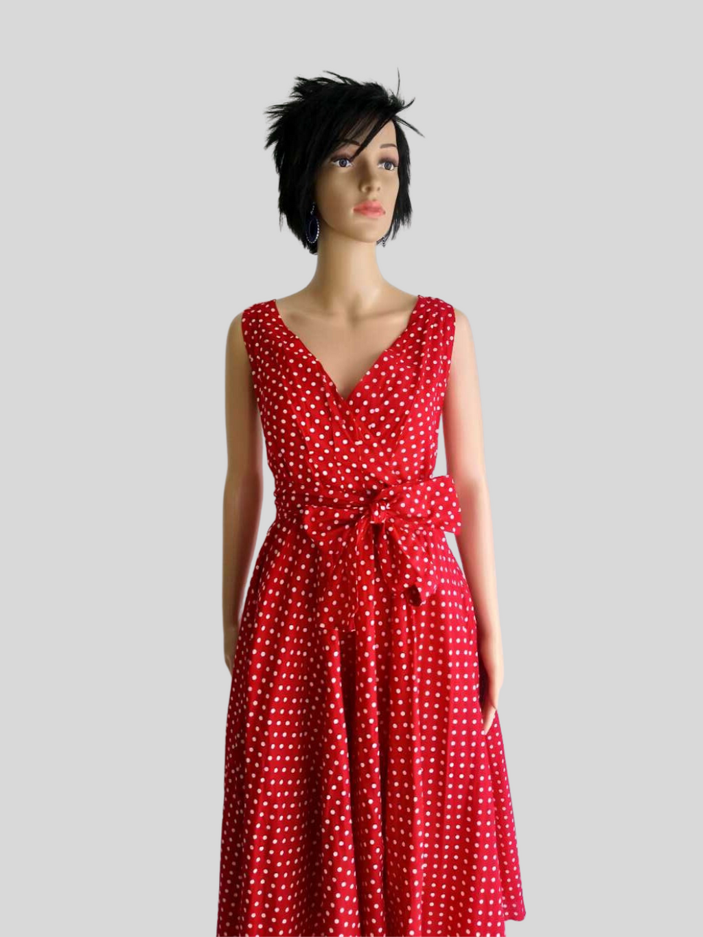 Robe ROUGE imprimée à pois