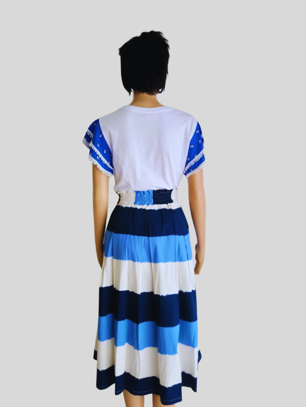 Jupe à rayures BLEUES
