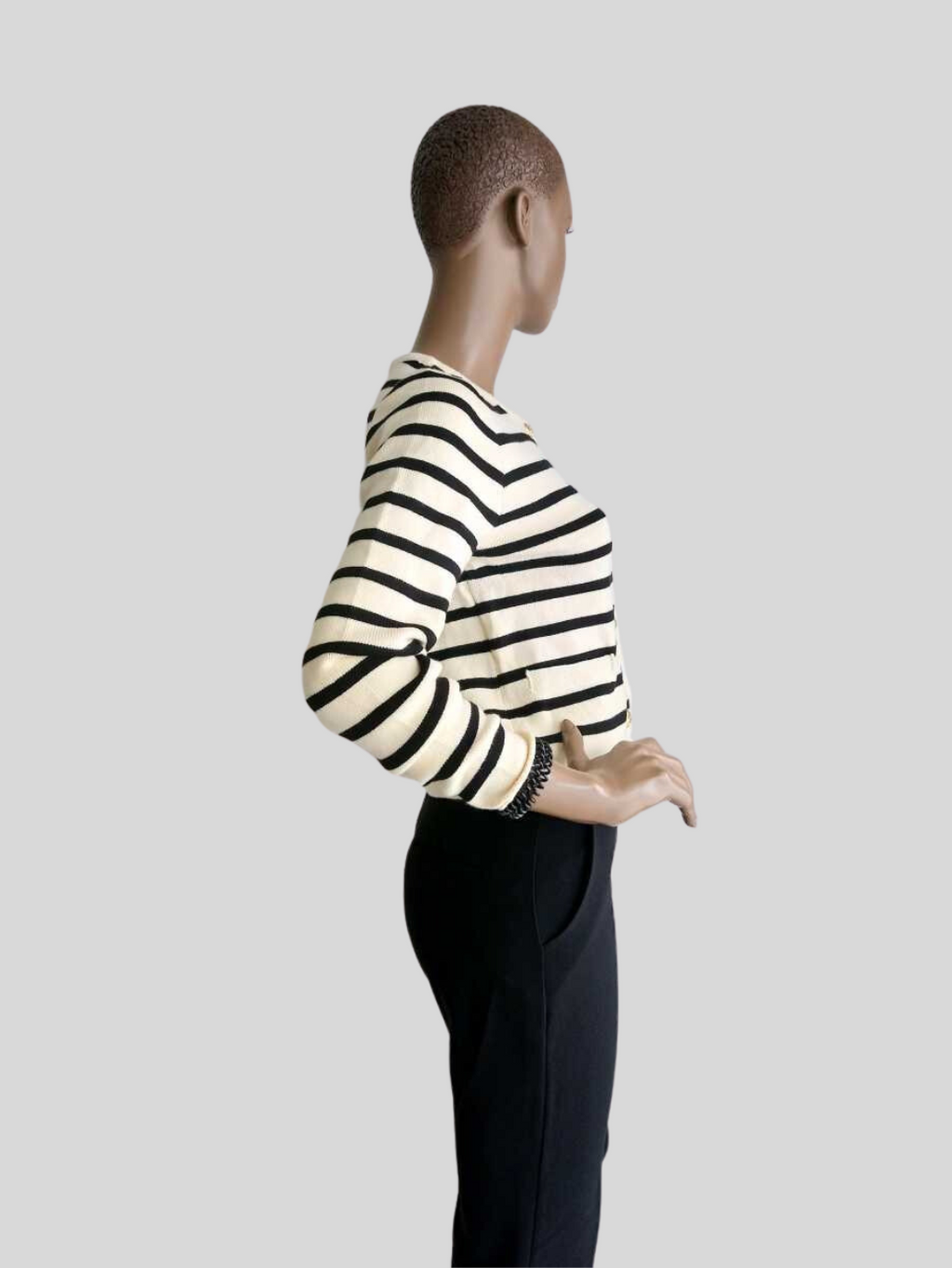 Cardigan BEIGE à rayures