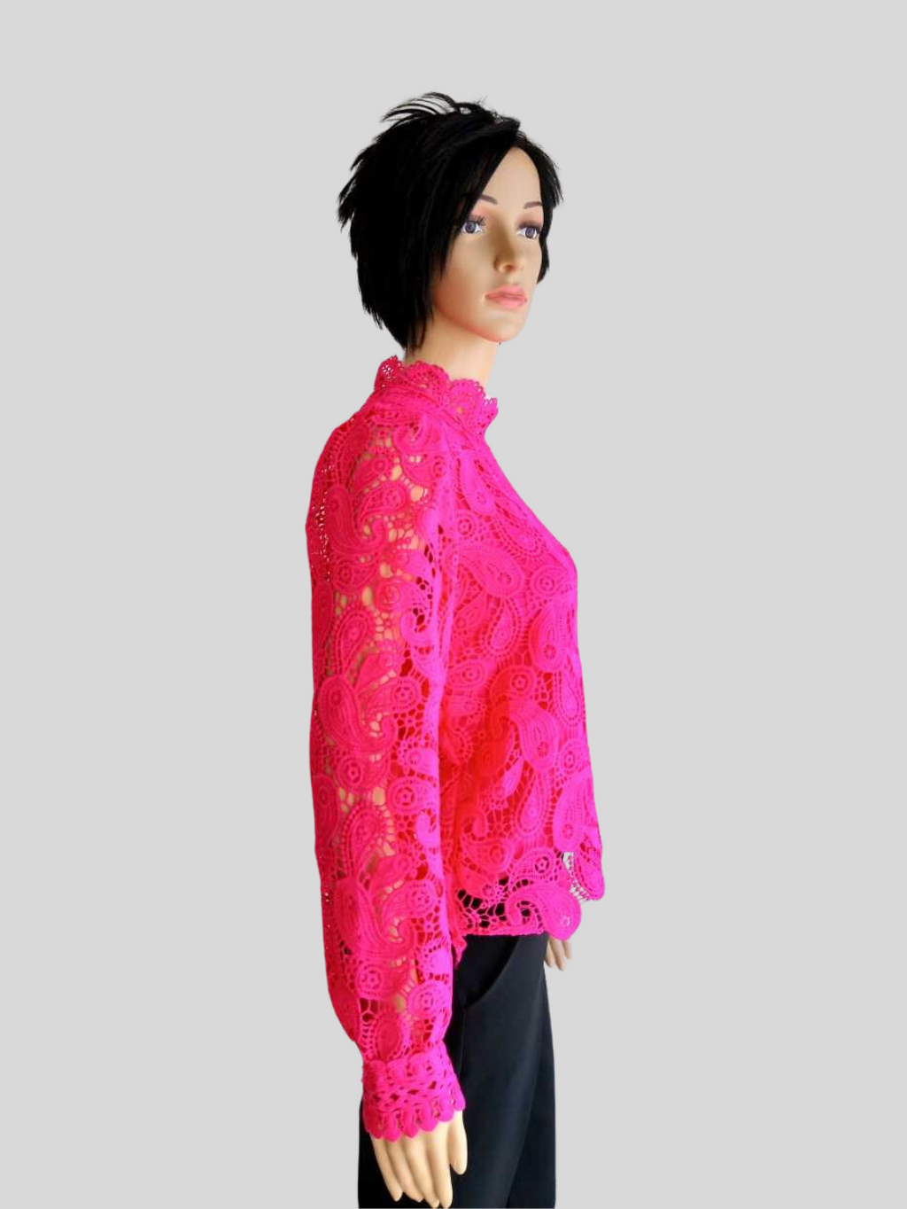 Blouse ROSE FUCHSIA en dentelle