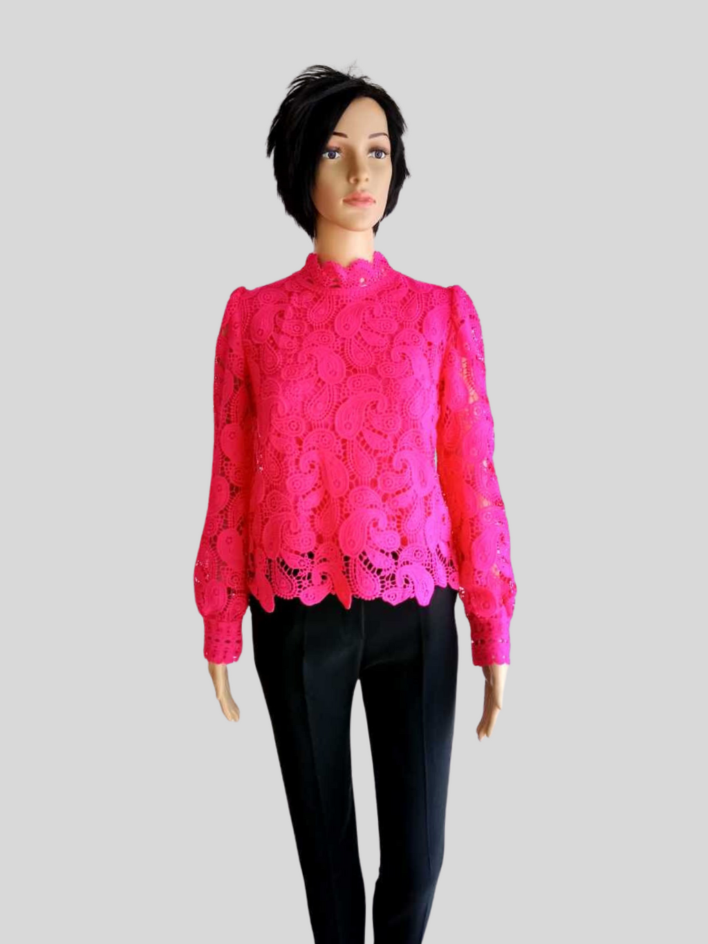 Blouse ROSE FUCHSIA en dentelle