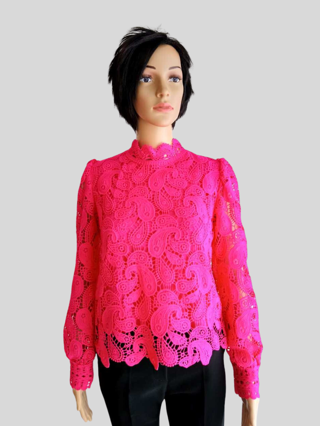 Blouse ROSE FUCHSIA en dentelle