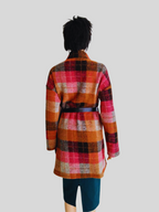 Manteau ROUGE imprimé à carreaux