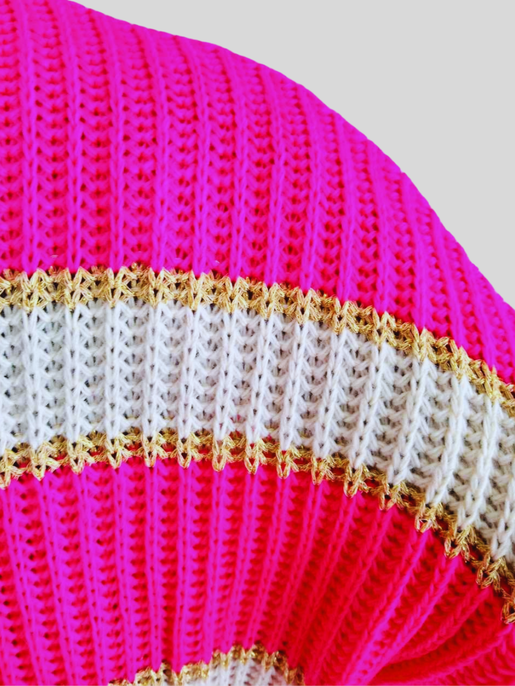 Gilet femme à Rayures Fuchsia & Or