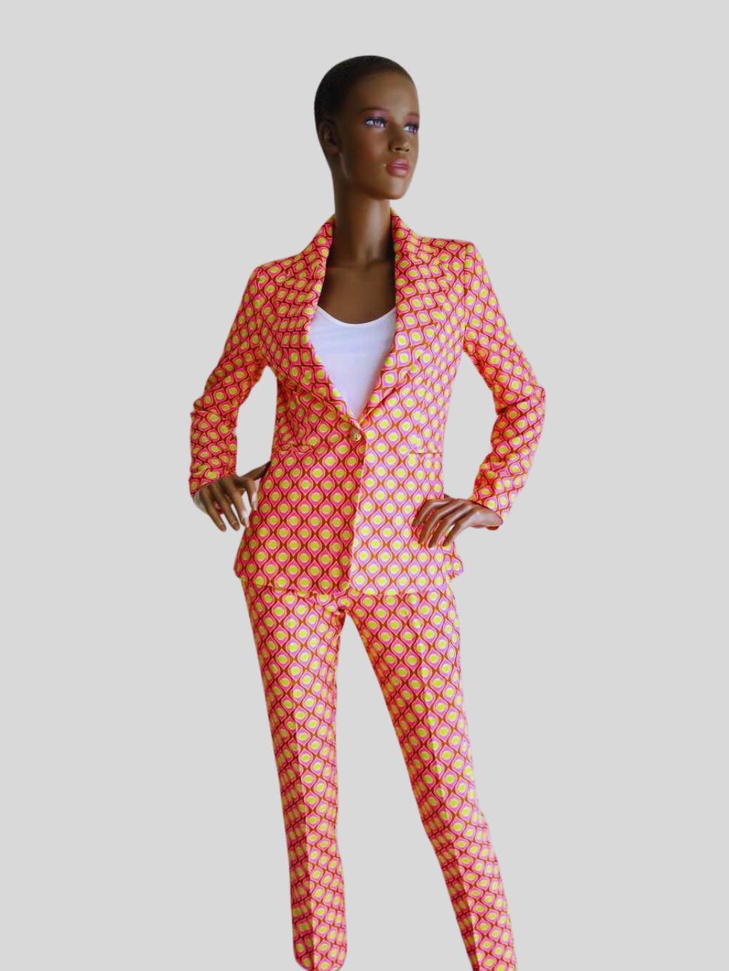 Pantalon 7/8 ROSE ORANGÉ imprimé