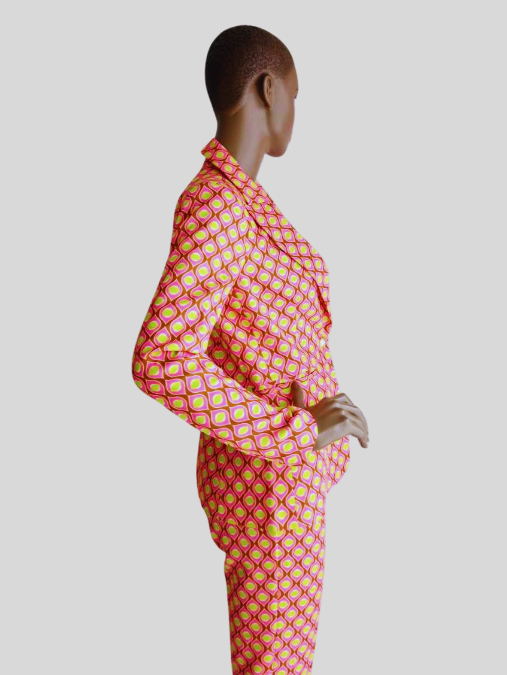 Tailleur pantalon ROSE ORANGÉ imprimé