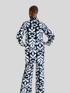 Ensemble chemise et pantalon NOIR BLANC imprimé