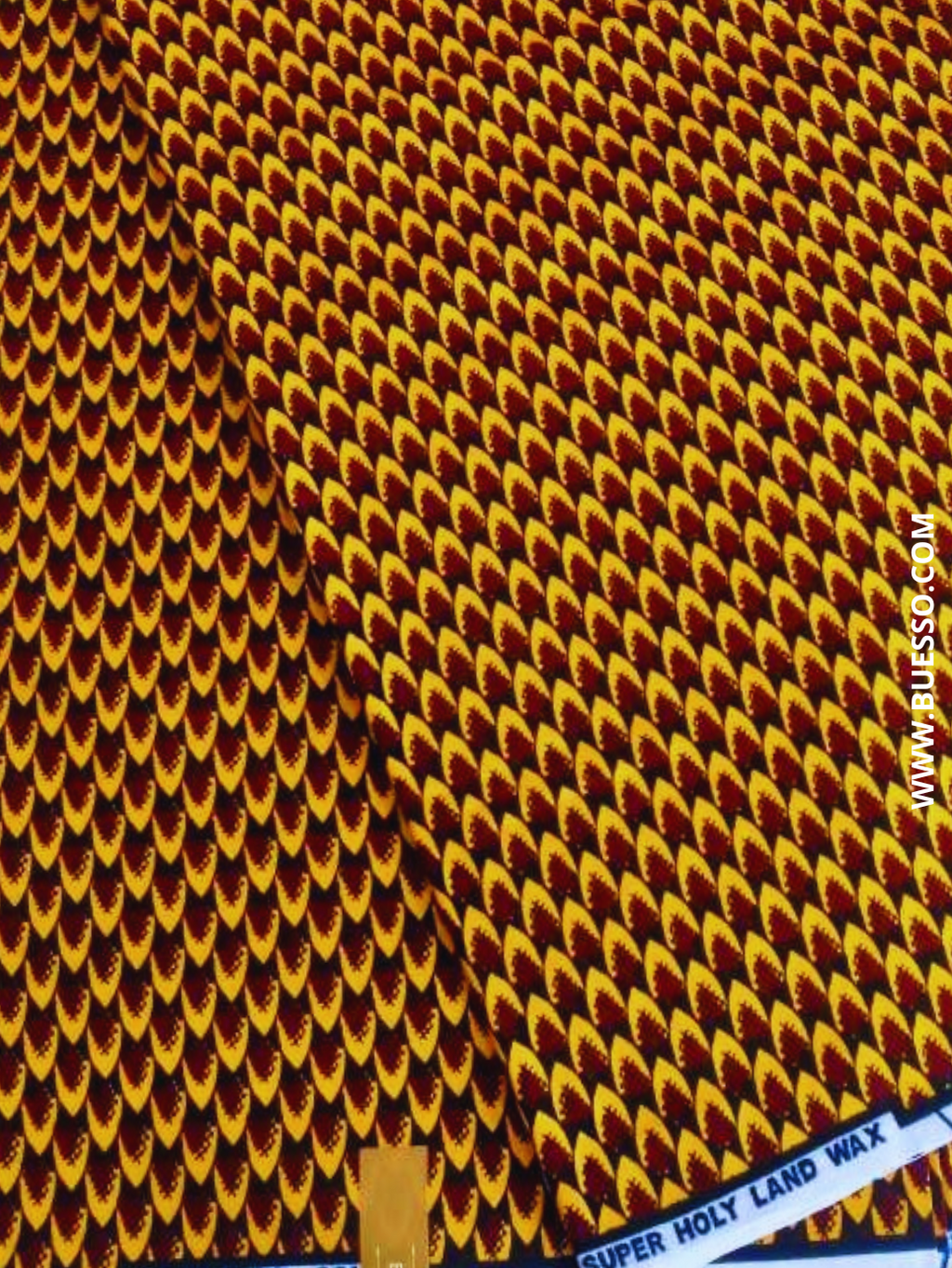 Pagne WAX écaille de poisson JAUNE & NOIR