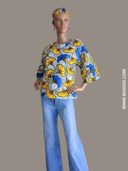 Mode popo - Top femme en Wax fait main 100% coton