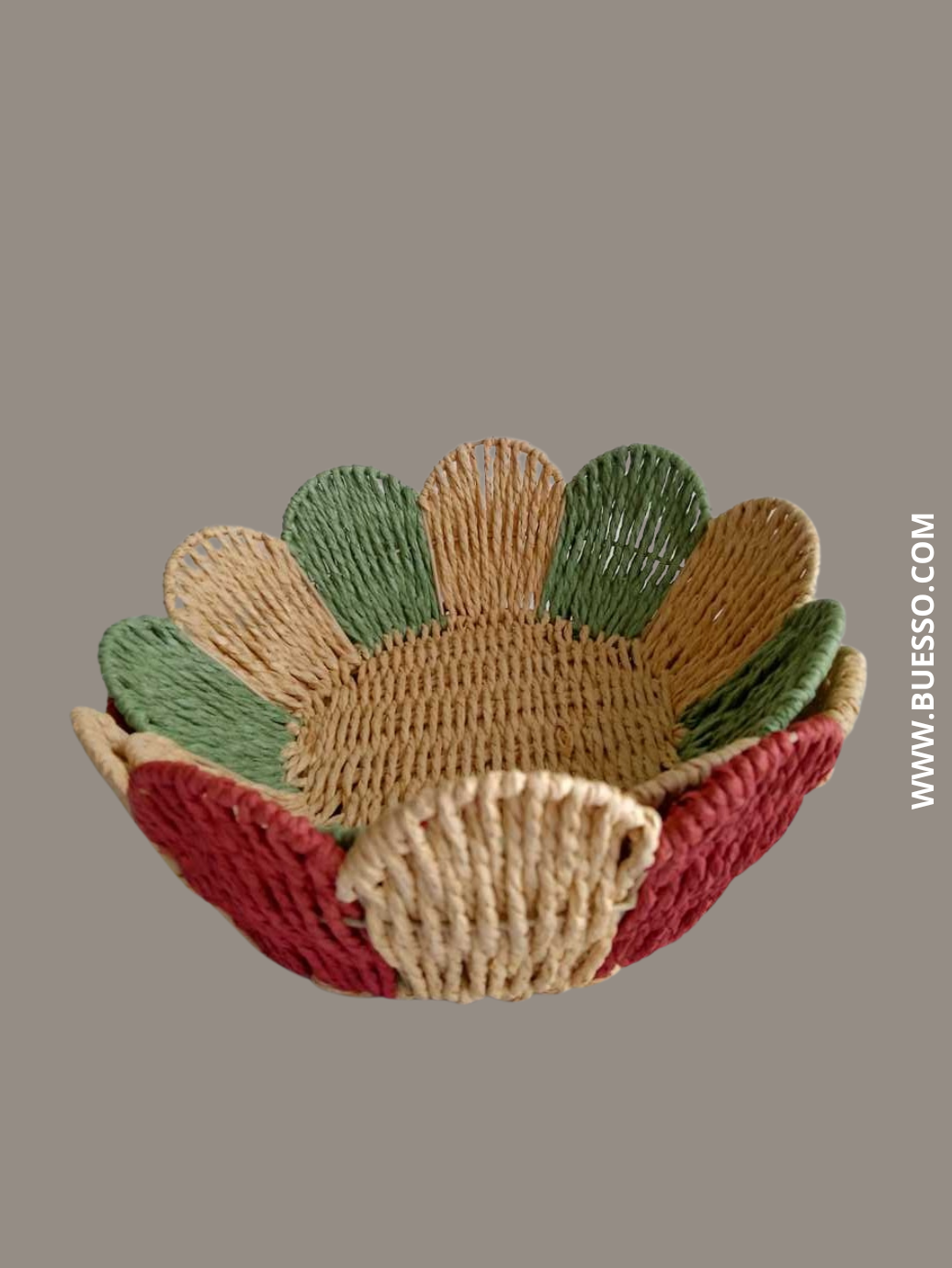 Panier tressé rond VERT