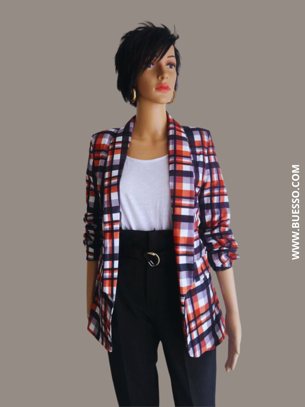 Blazer MARRON à manches froncées