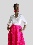 Jupe longue en tulle à pois - Rose fuchsia, élégance et féminité assurée