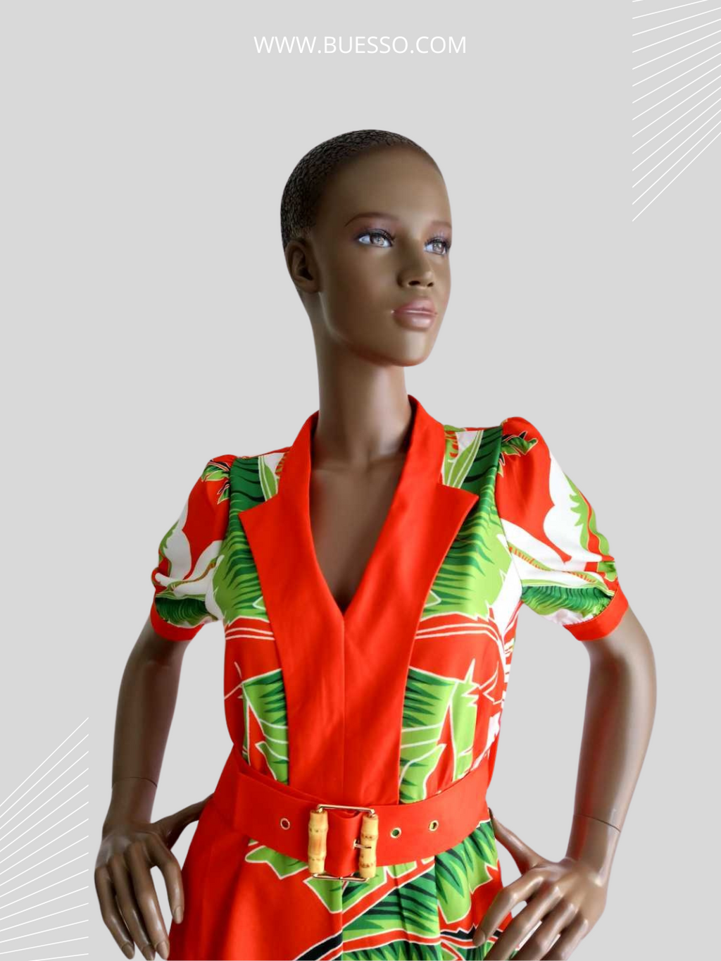 Combinaison ORANGE imprimée avec ceinture