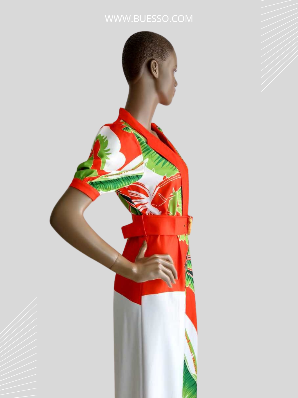 Combinaison ORANGE imprimée avec ceinture