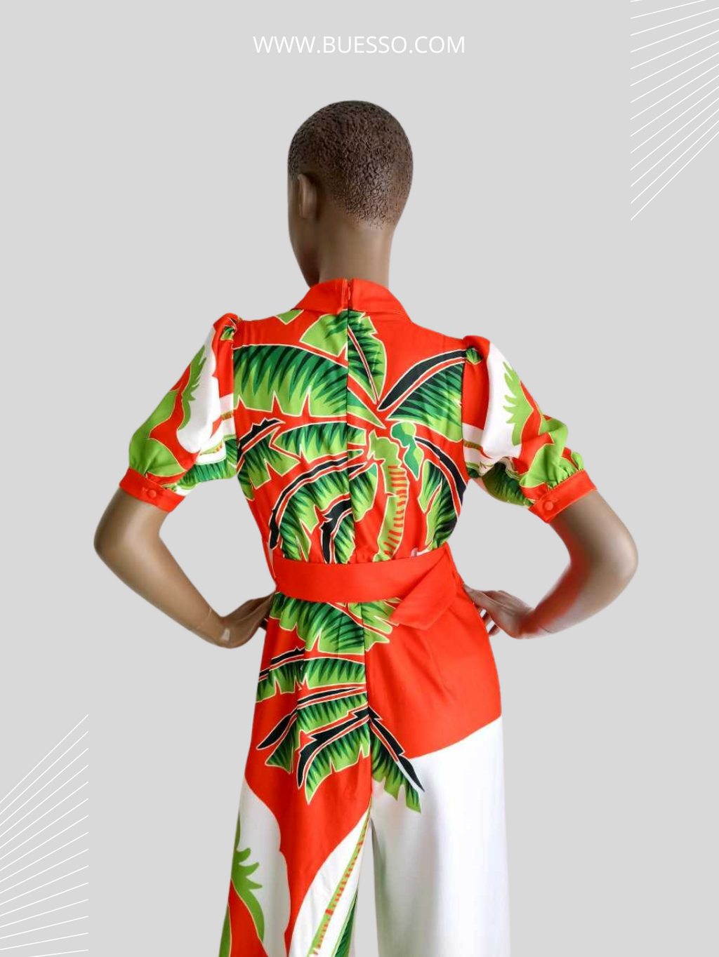 Combinaison ORANGE imprimée avec ceinture