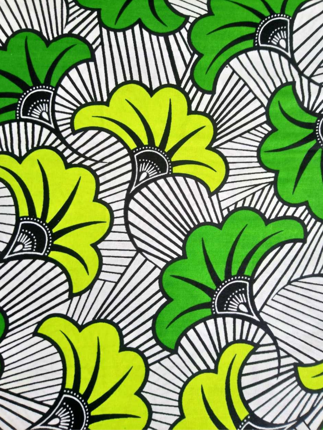 Pagne WAX FLEUR DE MARIAGE VERT