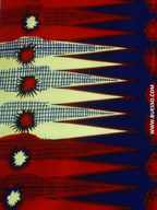 Pagne WAX ROUGE & BLEU motif épis de maïs