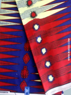 Pagne WAX ROUGE & BLEU motif épis de maïs