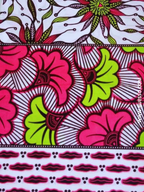 Pagne WAX ROSE motif FLEUR DE MARIAGE