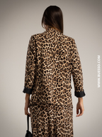 Blazer léopard élégant col tailleur