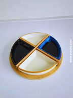 Service apéritif avec plateau en bambou rond