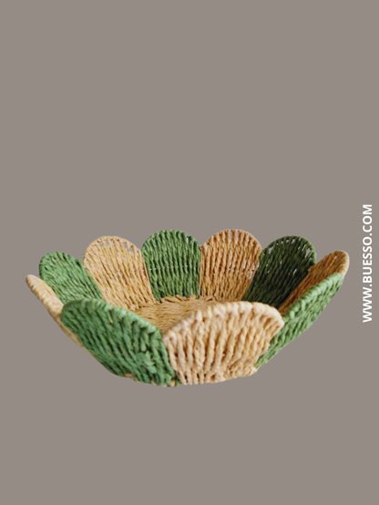 Panier tressé rond ROUGE