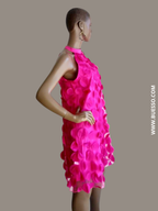 Robe tulle rose fuchsia à pois