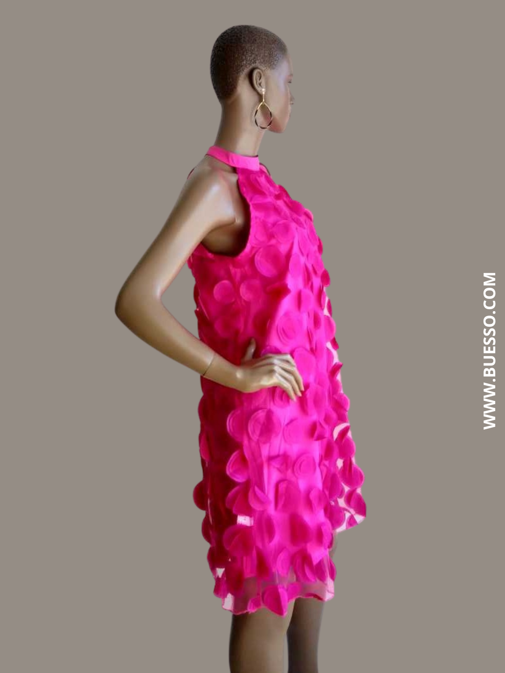 Robe tulle rose fuchsia à pois