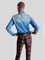 Pantalon à carreaux écossais ROUGE/NOIR femme