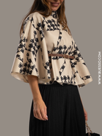 Cape femme Blanc Brut avec ceinture