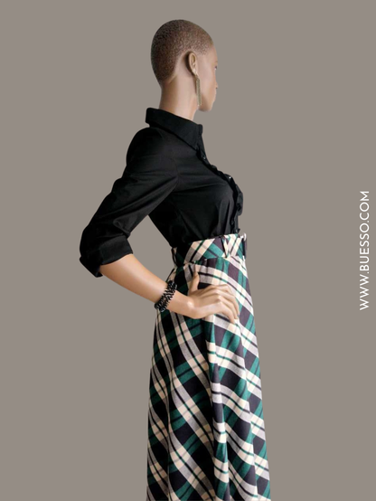 Chemisier NOIR femme à volants